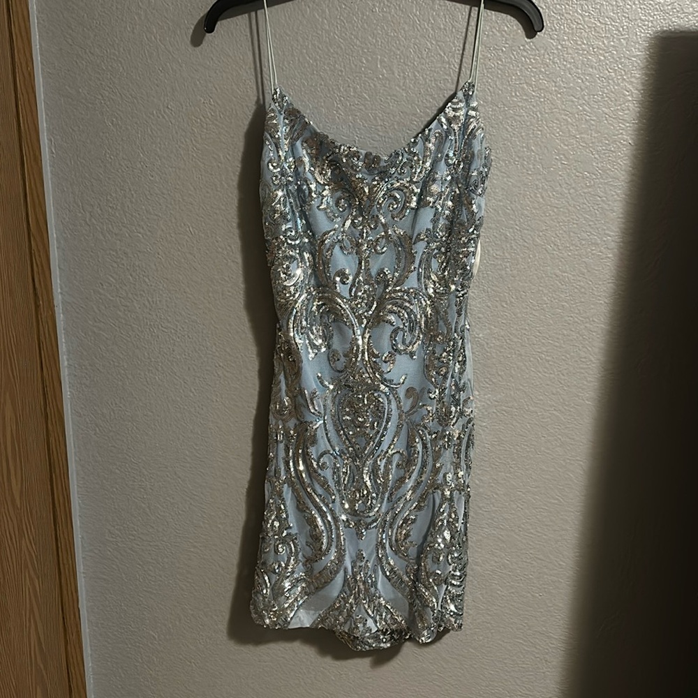 Light blue sparkly dress size large